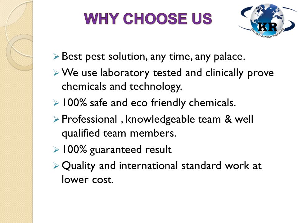 Best pest solution, any time, any palace.