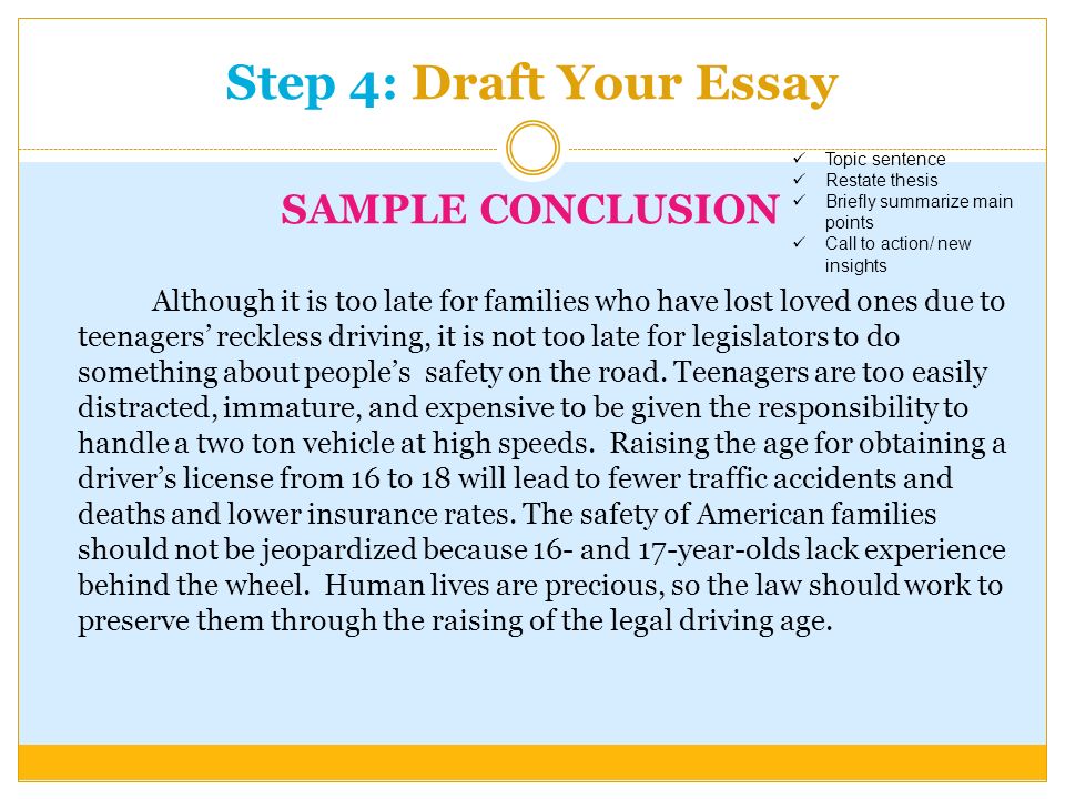 Argument essay raising driving age