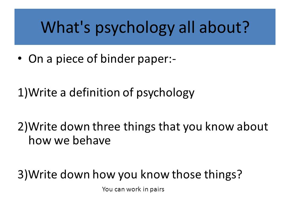 Psychology papers topics