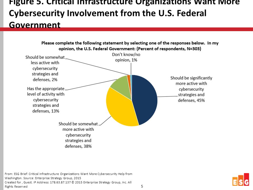 Figure 5. Critical Infrastructure Organizations Want More Cybersecurity Involvement from the U.S.
