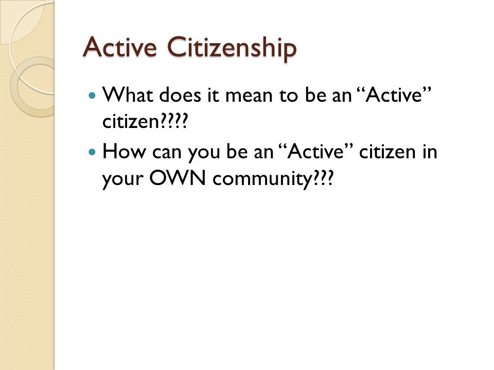 what does citizenship in the community mean