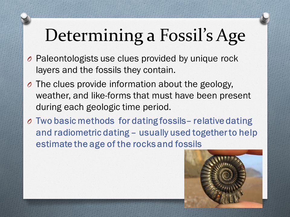 What are two methods for dating fossils — 4