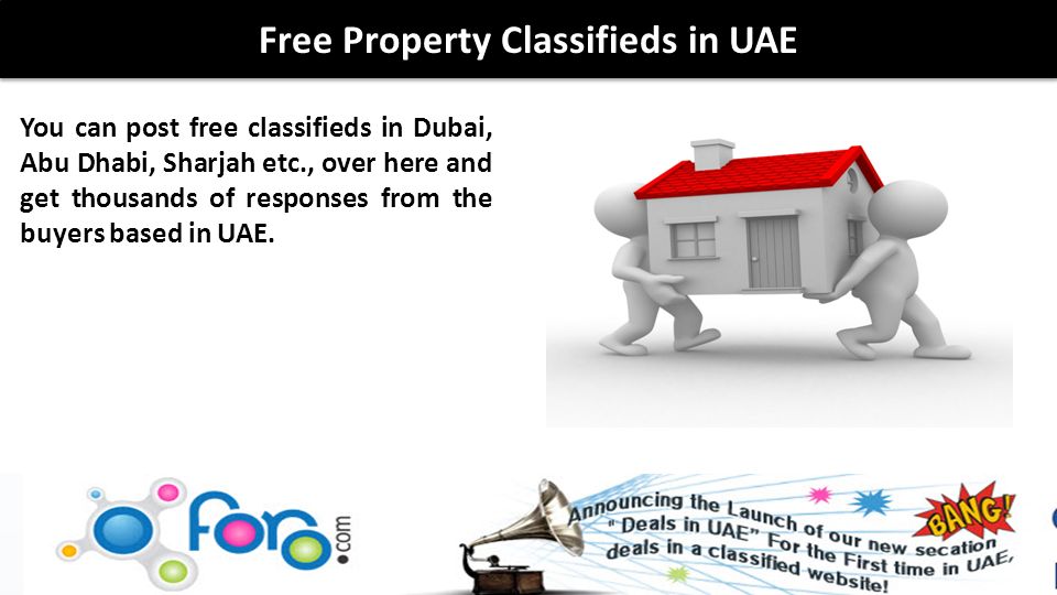You can post free classifieds in Dubai, Abu Dhabi, Sharjah etc., over here and get thousands of responses from the buyers based in UAE.