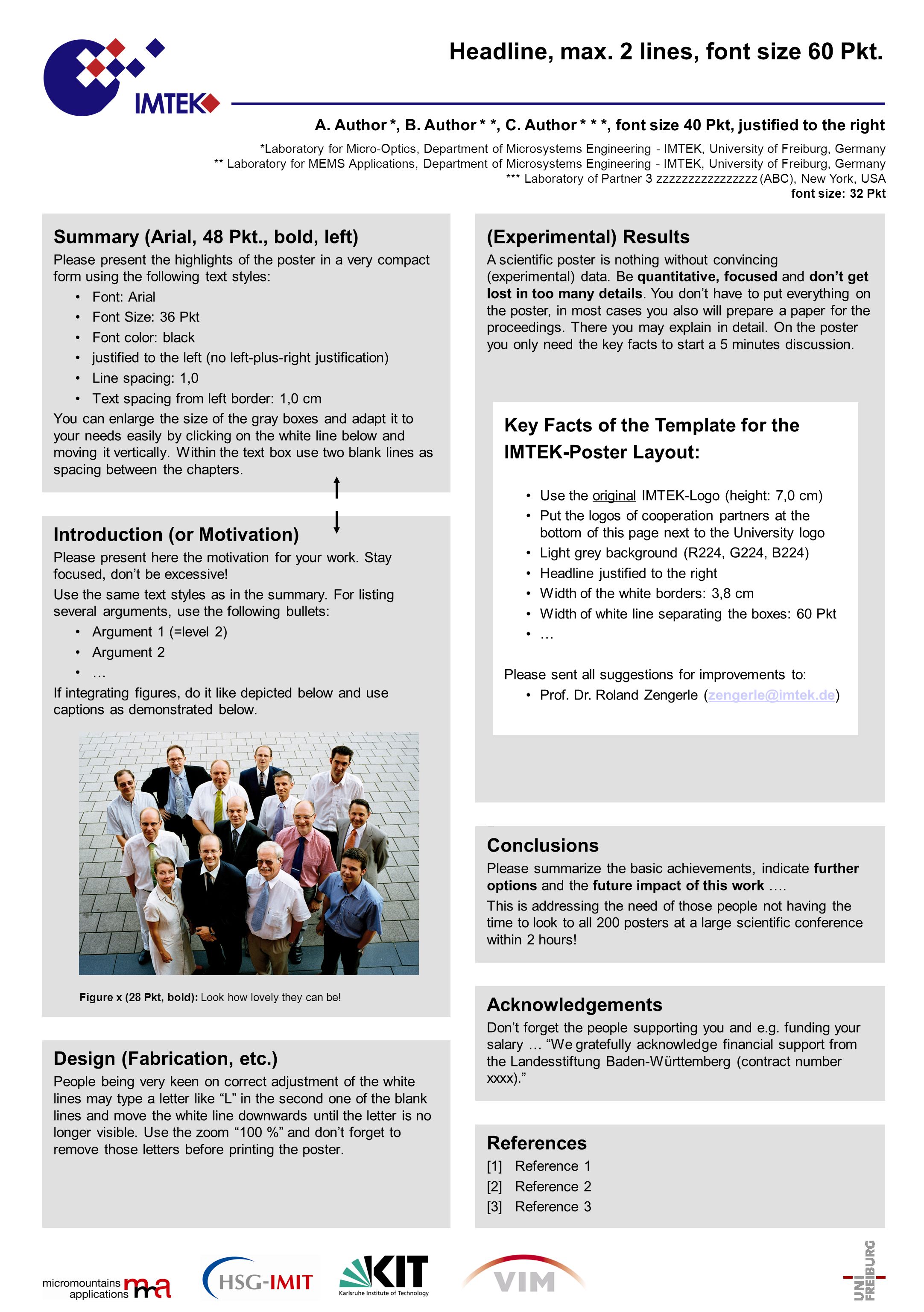 headline max 2 lines font size 60 pkt experimental results a scientific poster font size