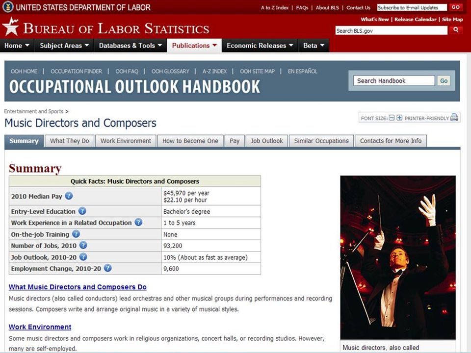 job outlook handbook