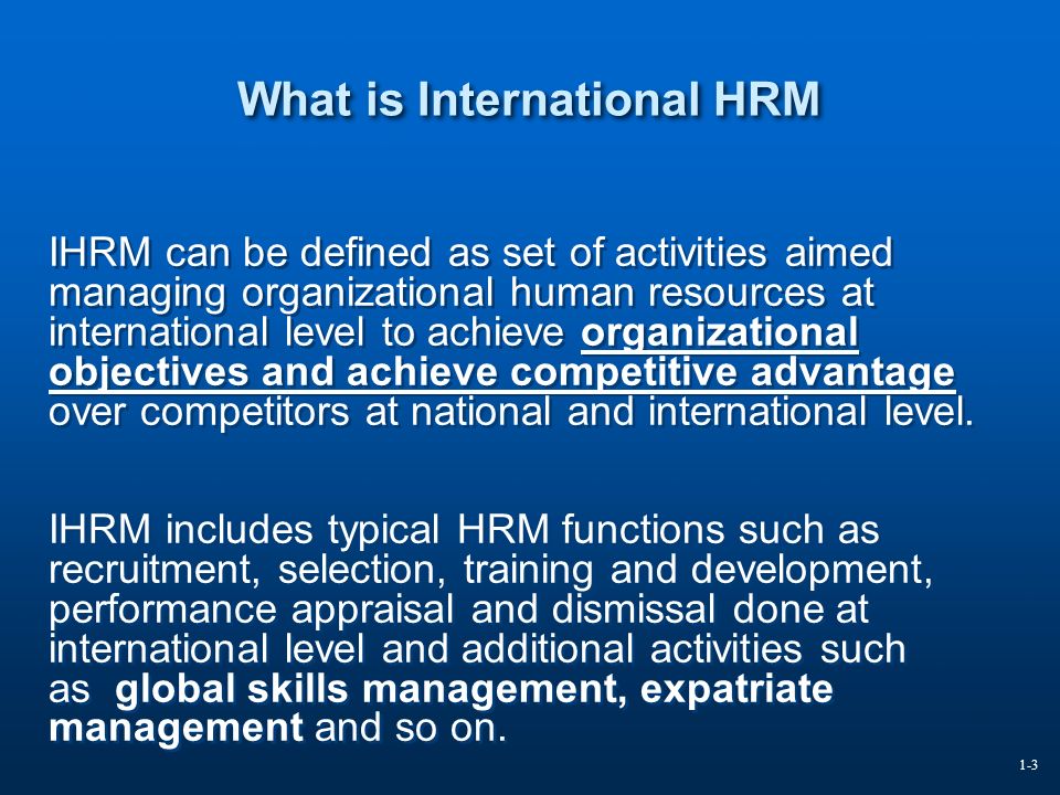 international human resource management