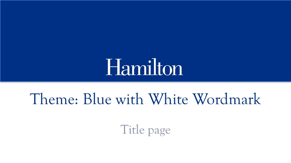 Theme: Blue with White Wordmark Title page