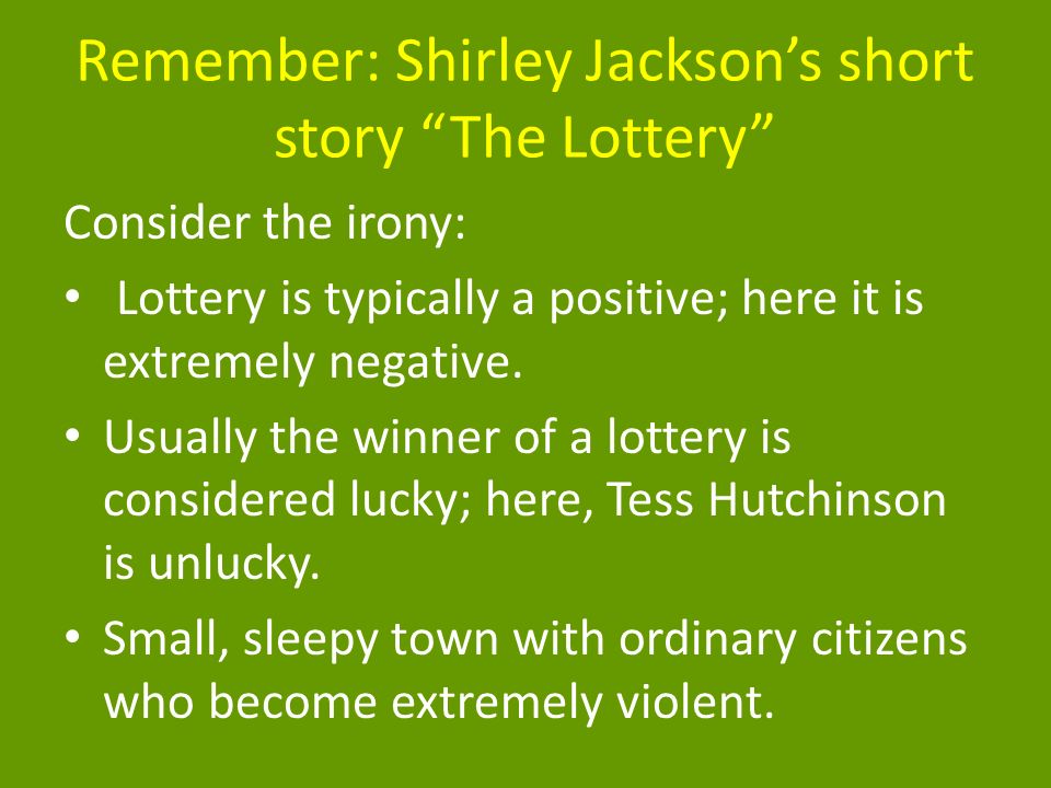 the lottery essay