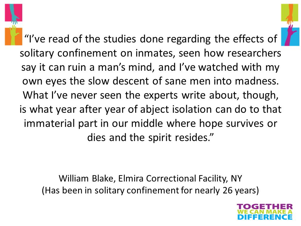 full sentence outline solitary confinement Some 80,000 people are held in solitary confinement in us prisons, according to the latest available census the practice has grown with seemingly little thought to how isolation affects a person's psyche. full sentence outline solitary confinement Some 80,000 people are held in solitary confinement in us prisons, according to the latest available census the practice has grown with seemingly little thought to how isolation affects a person's psyche.