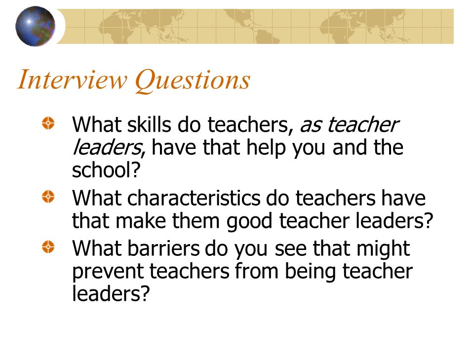 interview questions for headteachers