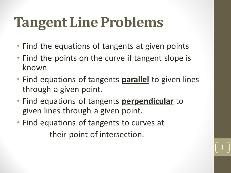 Find Equation Of Tangent Line At Given Point Talkchannels Tangent Line Problems Find The Equations Of Tangents At Given