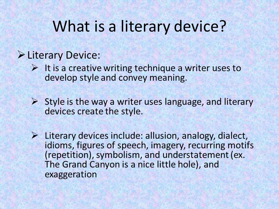 Creative Writing Devices