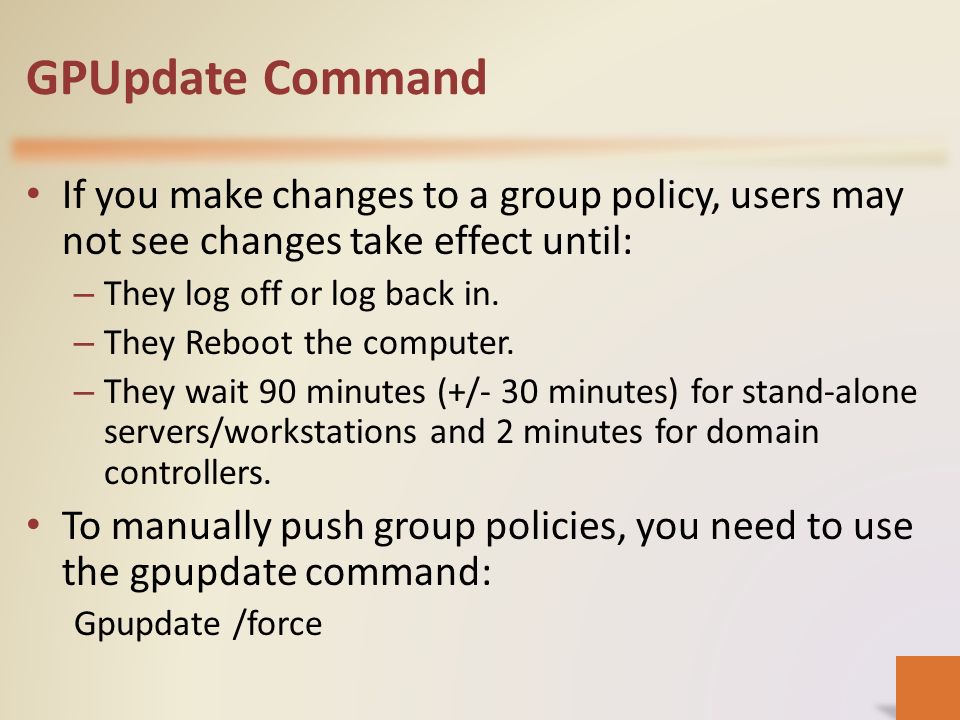 Force Group Policy Update To Workstations