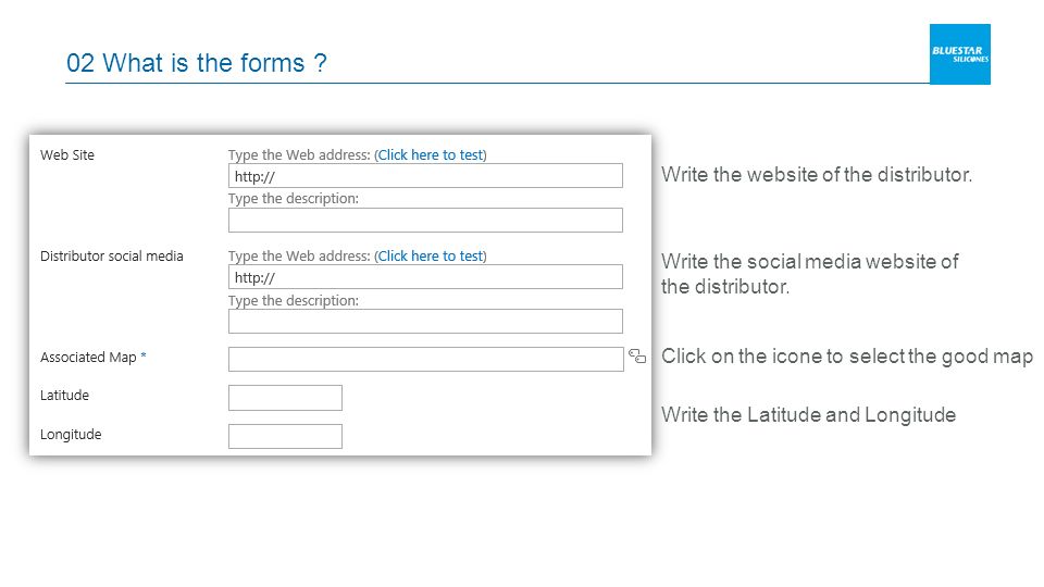 02 What is the forms . Write the website of the distributor.