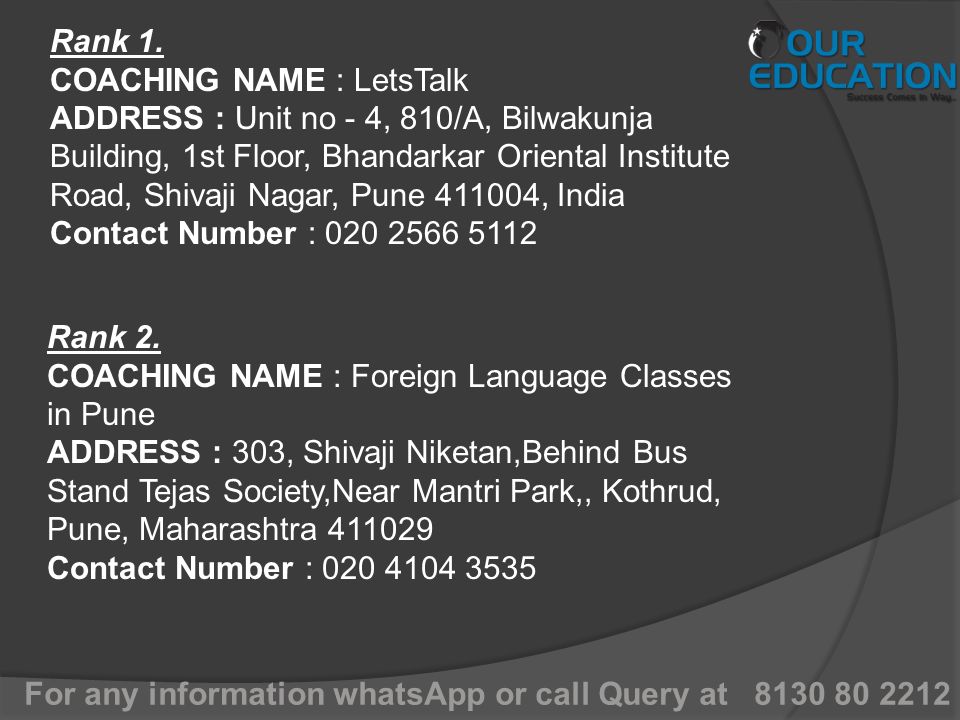 For any information whatsApp or call Query at Rank 1.