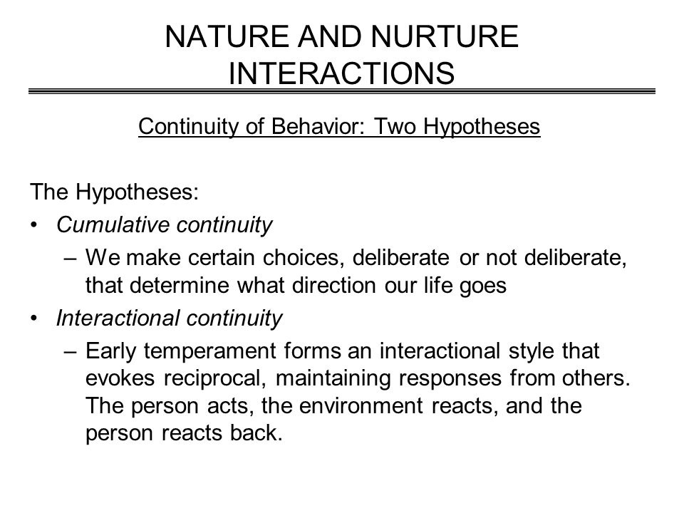 a discussion on the topic of nature vs nurture The concepts of nature and nurture criminology essay the battle between nature and nurture has been going on for many years and still remains to be debated about today. a discussion on the topic of nature vs nurture The concepts of nature and nurture criminology essay the battle between nature and nurture has been going on for many years and still remains to be debated about today.