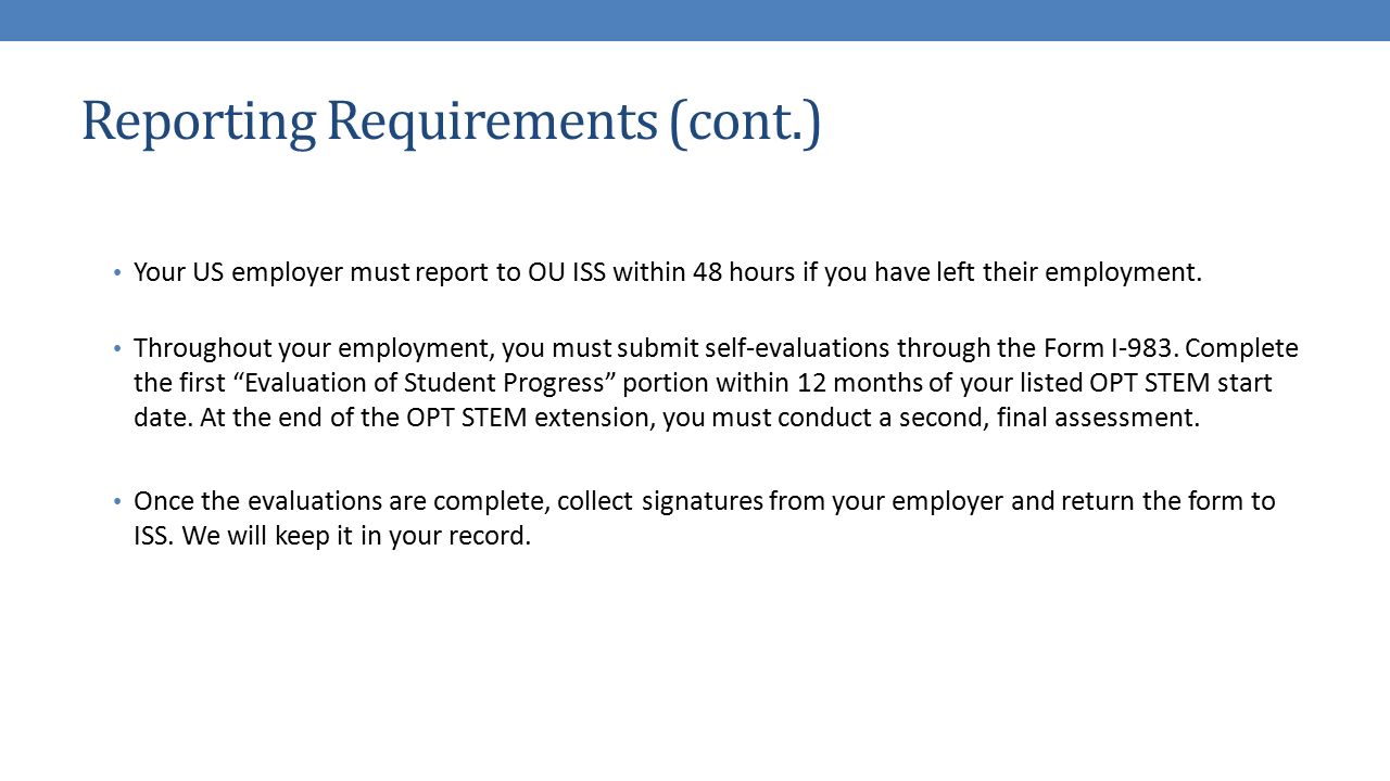 opt stem extensions for f 1 students university of oklahoma form i 983 example