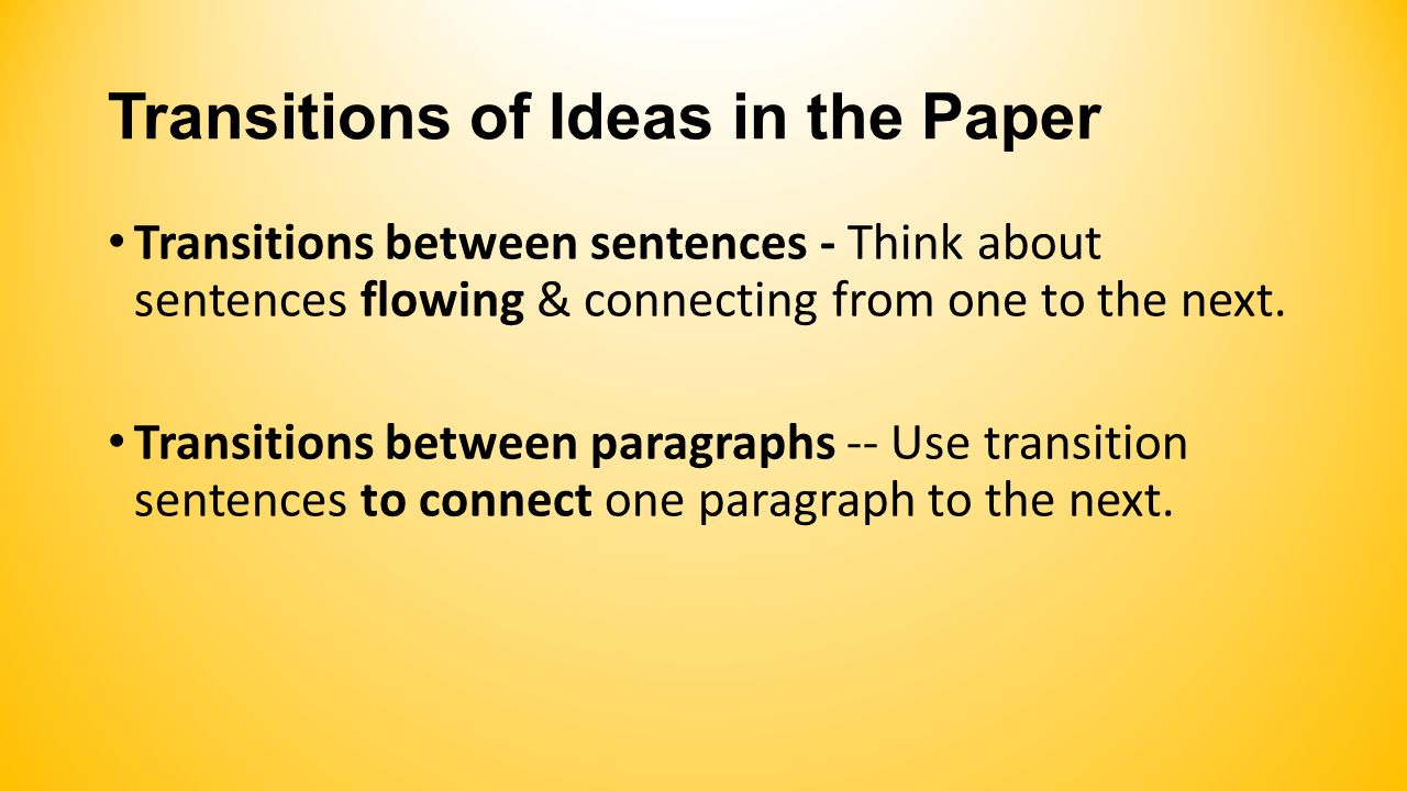 writing transition sentences writing transition sentences