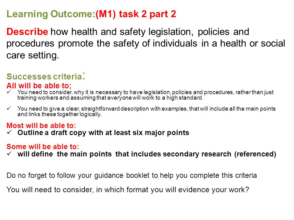 an outline of the health and safety policies and procedures of the work setting Planning for health and safety writing a health and safety policy points to include in emergency procedures work should not resume after an emergency if a. an outline of the health and safety policies and procedures of the work setting Planning for health and safety writing a health and safety policy points to include in emergency procedures work should not resume after an emergency if a.
