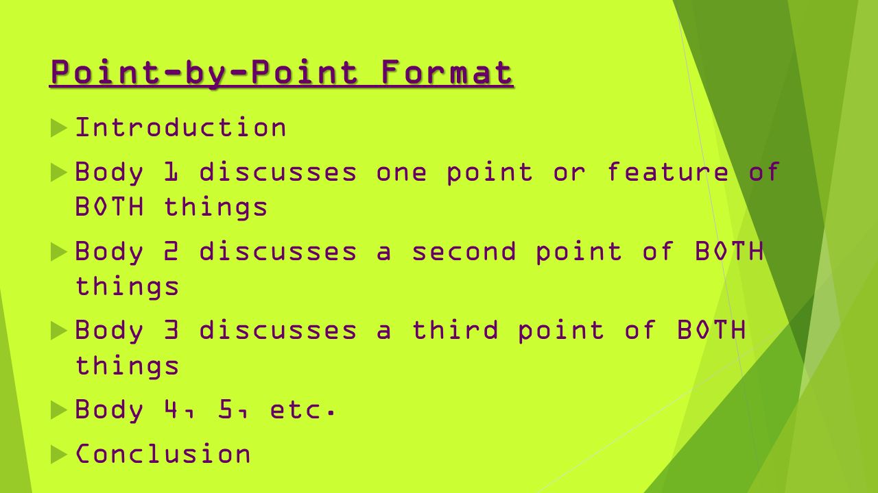 Compare And Contrast Essay Point By Point Method