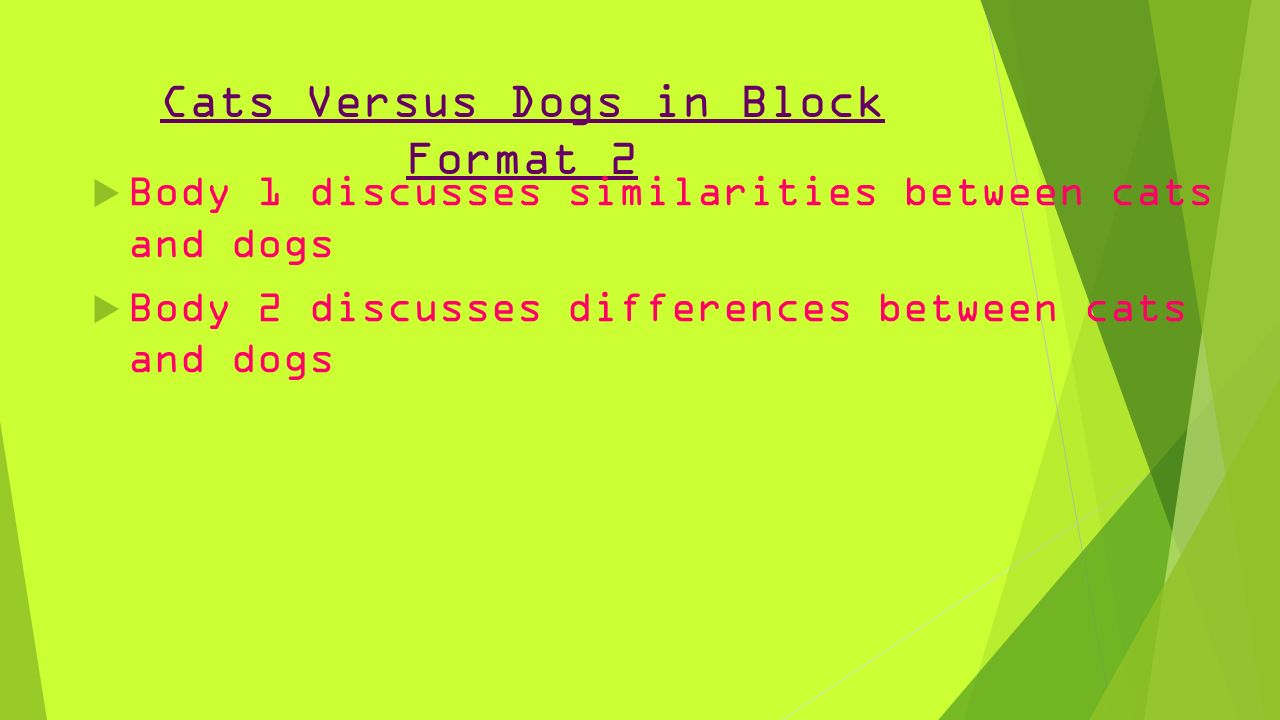 Comparison and contrast essay on cats and dogs