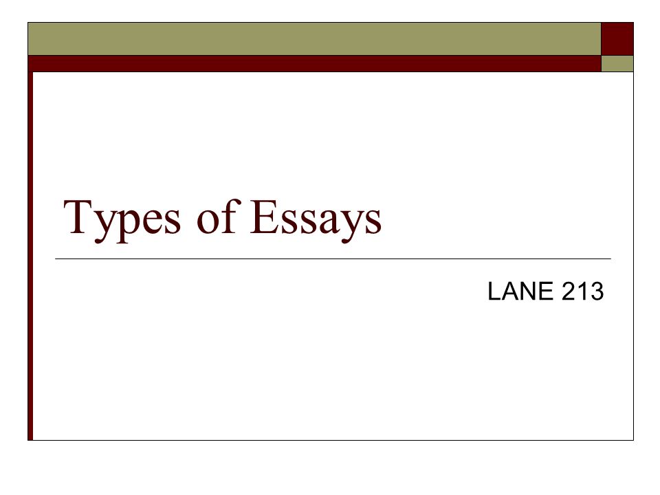 What are the three types of essays