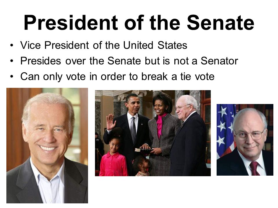 Who breaks tie votes in the senate?