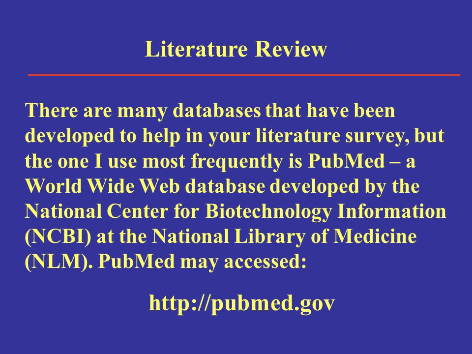 Literature review topics biology