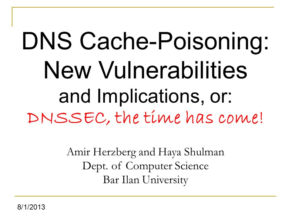 dns cache poisoning