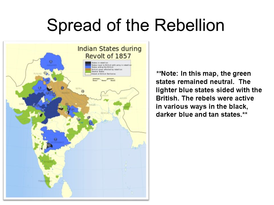 Spread of the Rebellion **Note: In this map, the green states remained neutral.