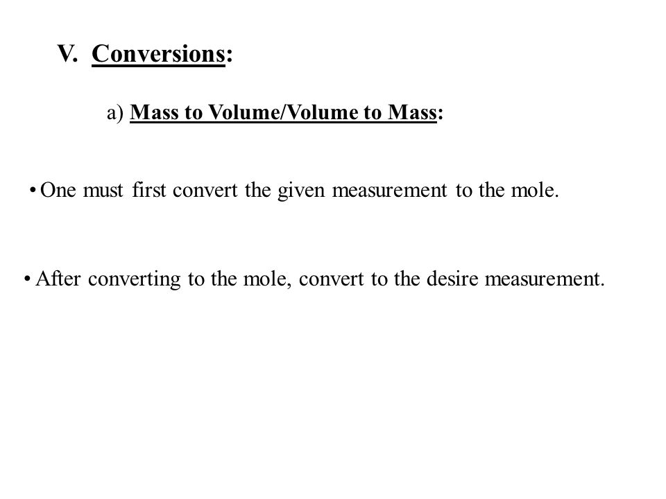Volume To Moles Converter