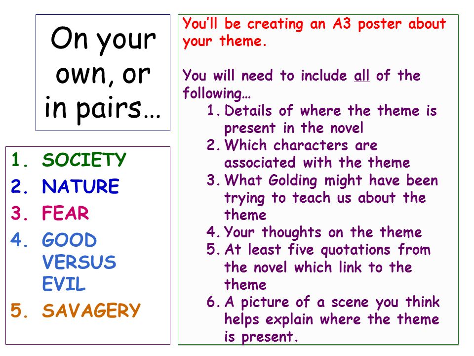 lord of the flies themes essay Don't fret over your lord of the flies essay - get help from a team of expert writers, editors, and researchers we write from scratch. lord of the flies themes essay Don't fret over your lord of the flies essay - get help from a team of expert writers, editors, and researchers we write from scratch.