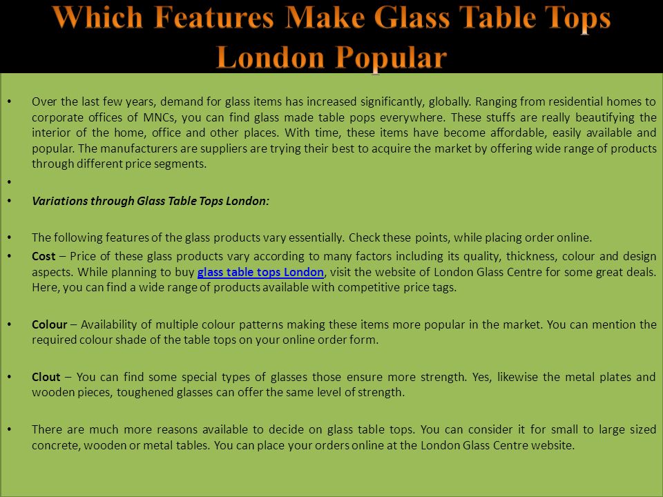 Over the last few years, demand for glass items has increased significantly, globally.
