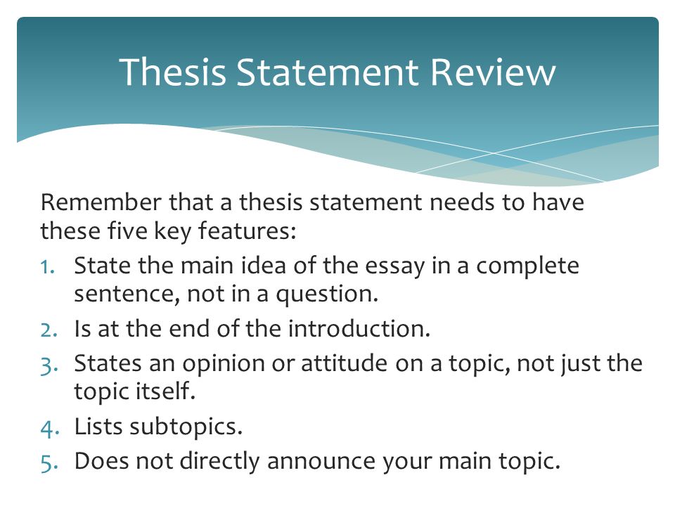 a list of thesis statements a list of thesis statements