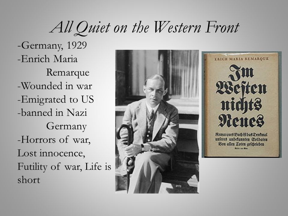 literature all quiet on essay Free essay: paul's facade in all quiet on the western front in erich maria remarque's novel all quiet on the western front, paul baumer paints a vivid. literature all quiet on essay Free essay: paul's facade in all quiet on the western front in erich maria remarque's novel all quiet on the western front, paul baumer paints a vivid.