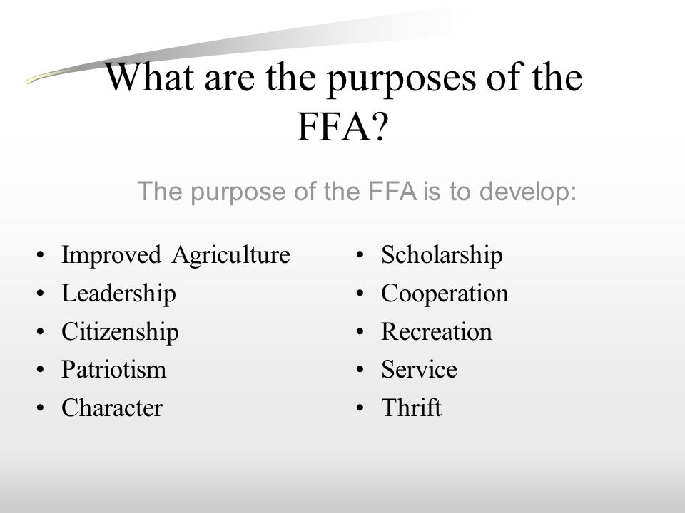 what is ffa Tennessee ffa strives to make a positive difference in the lives of students by developing their potential for premiere leadership. what is ffa Tennessee ffa strives to make a positive difference in the lives of students by developing their potential for premiere leadership.