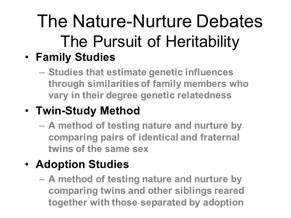 an introduction and a comparison of nature and nurture Introduction nature is an individual quality of a person it mainly originates from the innate of someone nurture on the other hand is a personal experience that mostly emanates from behavior nature and nurture determine individual differences in physical and behavioral traits the paper explores nature versus nurture. an introduction and a comparison of nature and nurture Introduction nature is an individual quality of a person it mainly originates from the innate of someone nurture on the other hand is a personal experience that mostly emanates from behavior nature and nurture determine individual differences in physical and behavioral traits the paper explores nature versus nurture.