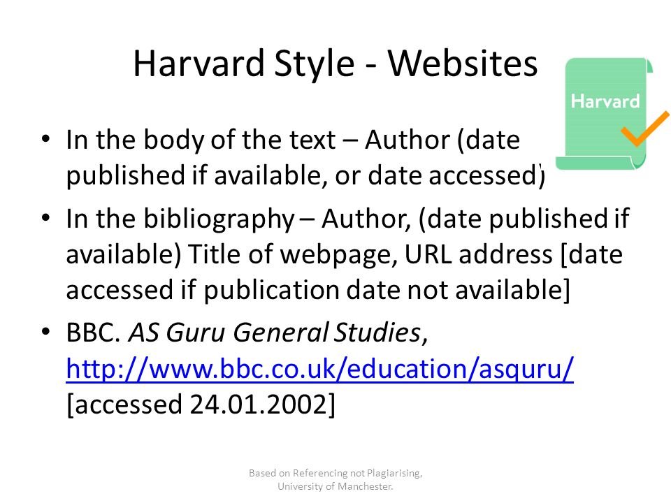 referencing a website