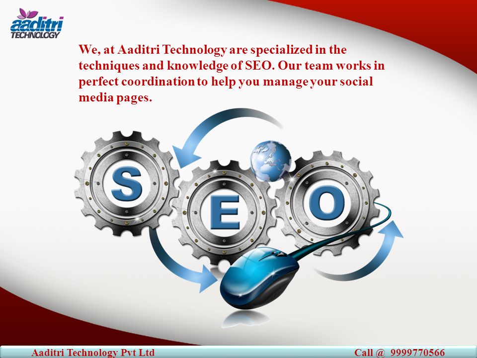 We, at Aaditri Technology are specialized in the techniques and knowledge of SEO.