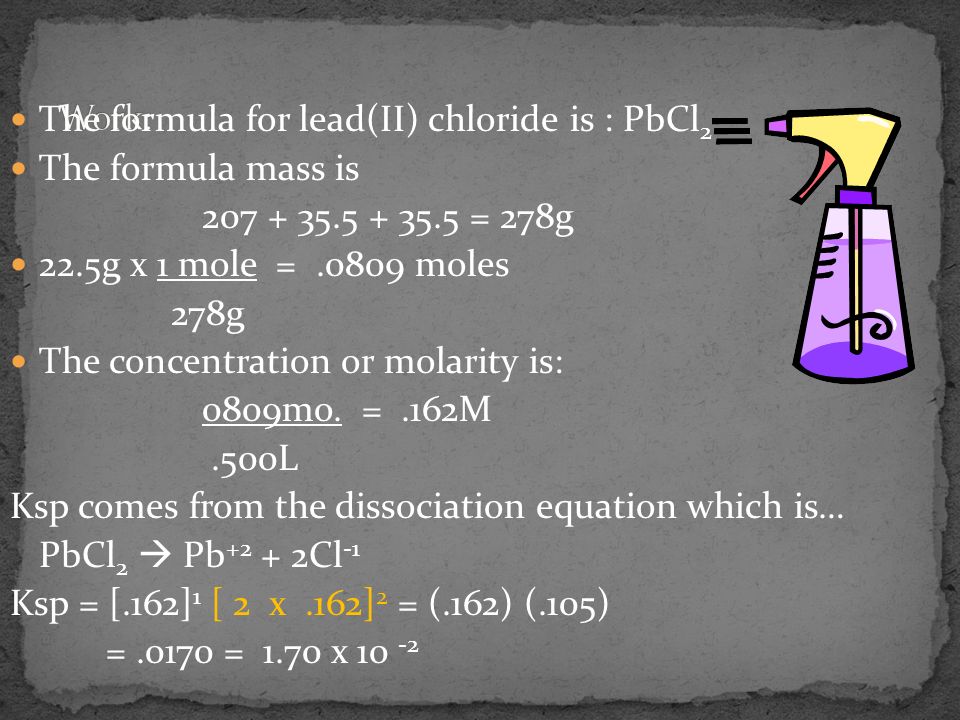 The Equilibrium Product Constant A Salt Is Considered Soluble If 10 An Experiment