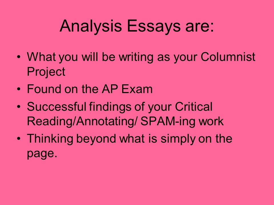 What is an analysis essay