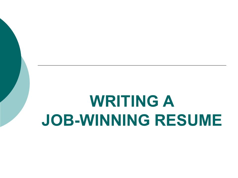 job winning resumes