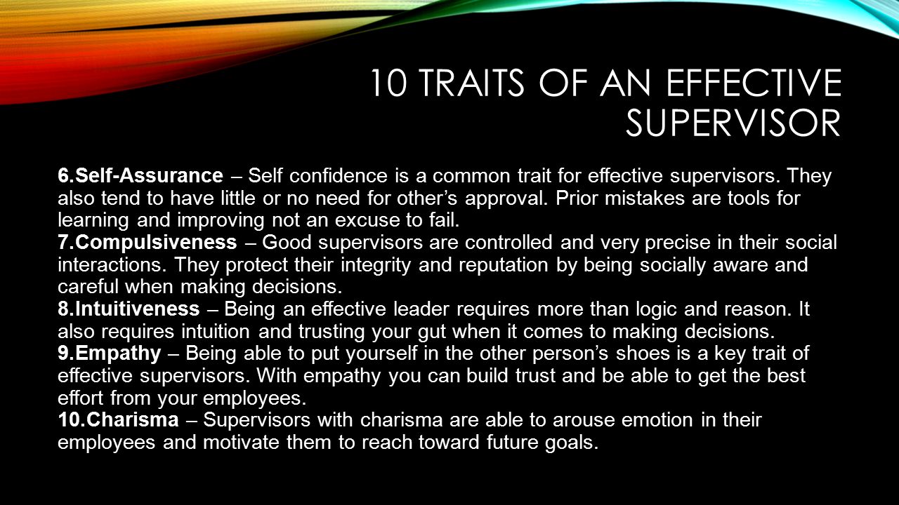 how to be a good supervisor