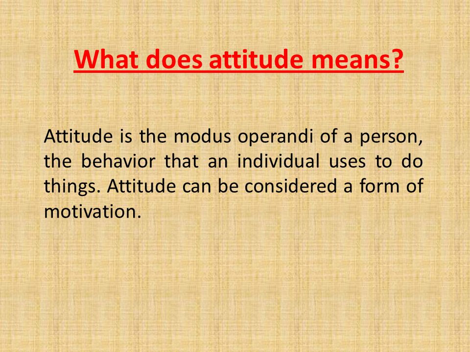 What Does It Mean To Have Attitude What Does It Mean To Have Attitude