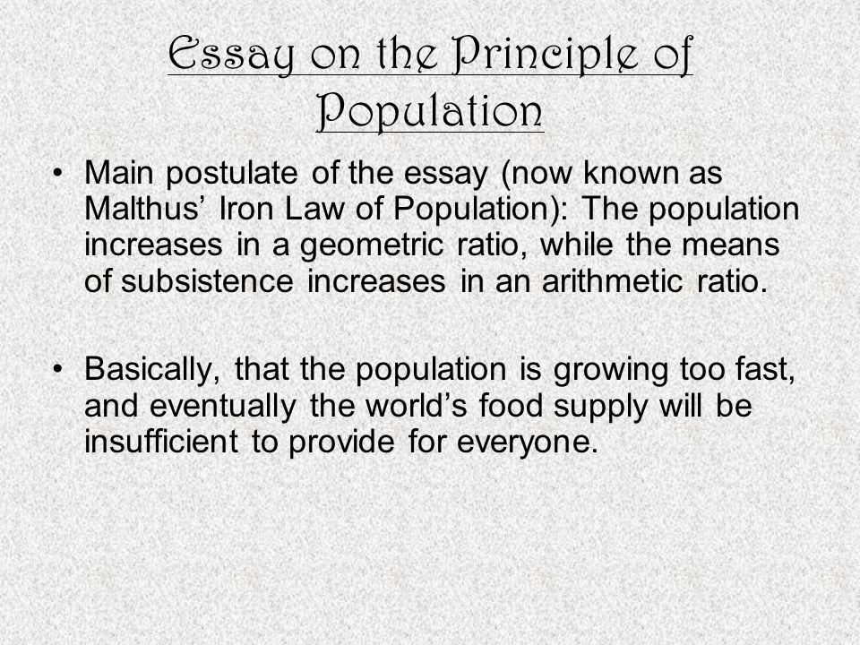 Essay over Population