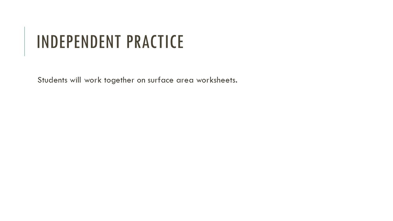 worksheet Surface Area Nets Worksheet nets and surface area swbat use to find the of 6 independent practice students will work together on worksheets