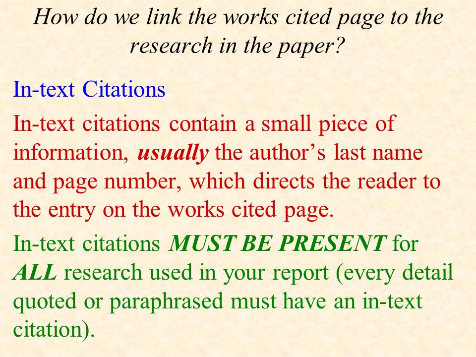 how to do a works cited