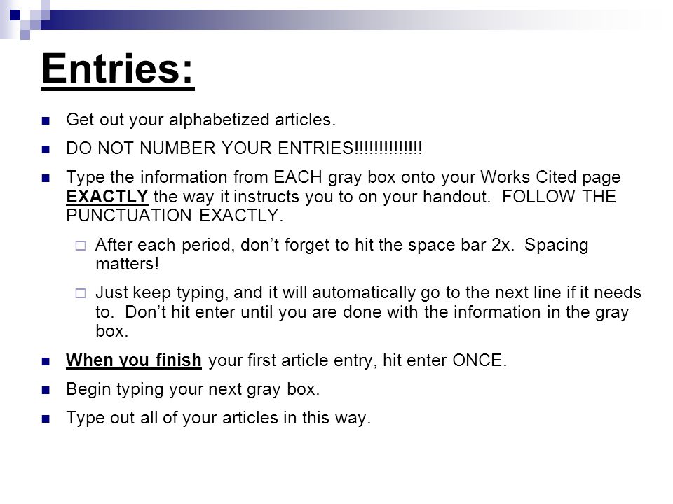 works cited page overview your works cited page is where you will alphabetizing works cited