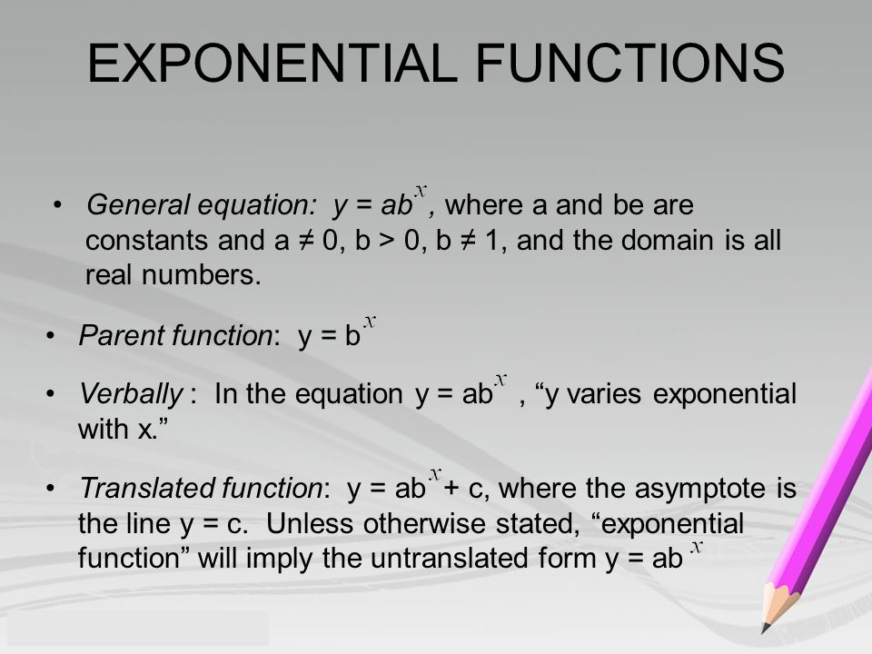Warm Up If F X Find 3 0 13 Exponential Functions General Equation