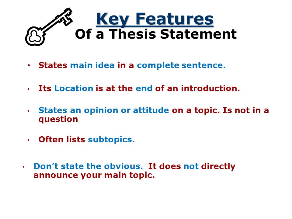 Thesis Statement Location